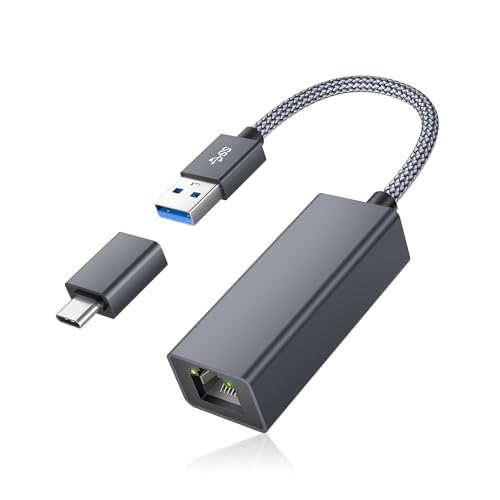 RUXELY USB auf Ethernet Adapter,USB 3.0 zu RJ45 1000Mbps Ethernet LAN Netzwerkadapter mit USB C Stecker,Kompatibel für Switch,MacBook, Mi Box, Surface, PC, Laptop mit macOS, Win 11/10, Linux RUXELY USB auf Ethernet Adapter,USB 3.0 zu RJ45 1000Mbps Ethernet LAN Netzwerkadapter mit USB C Stecker,Kompatibel für Switch,MacBook, Mi Box, Surface, PC, Laptop mit macOS, Win 11/10, Linux von RUXELY