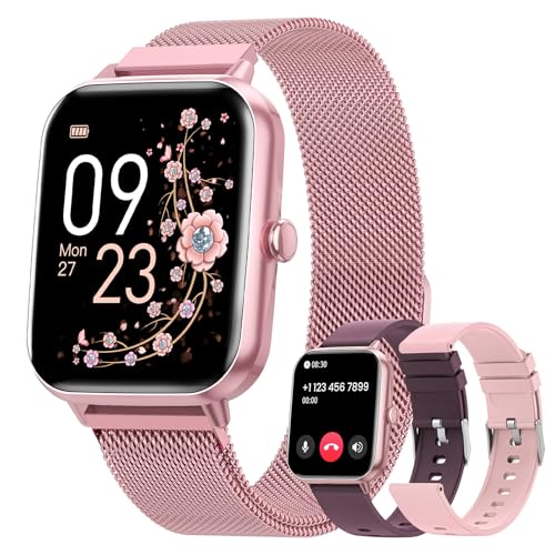 RUXINGX 2024 Smartwatch Damen, 1,83" Armbanduhr mit Telefonfunktion 3 Armband, Menstruationszyklus Herzfrequenz Schlafmonitor SpO2 IP68 Sportuhr Fitness Tracker Schrittzähler für iOS Android Rosarot RUXINGX 2024 Smartwatch Damen, 1,83" Armbanduhr mit Telefonfunktion 3 Armband, Menstruationszyklus Herzfrequenz Schlafmonitor SpO2 IP68 Sportuhr Fitness Tracker Schrittzähler für iOS Android Rosarot von RUXINGX