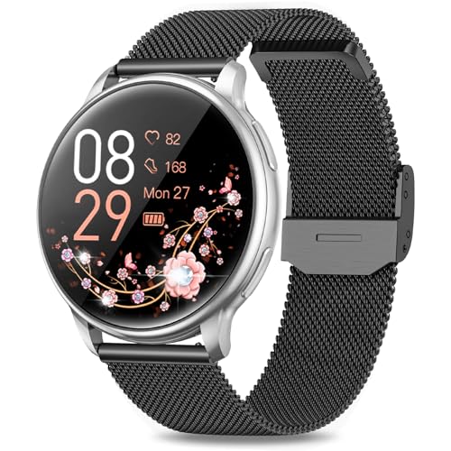 RUXINGX Smartwatch Damen mit Telefonfunktion 1.32" HD Voll Touch Screen, Armbanduhr mit SpO2 Pulsuhr Menstruationszyklus Schlafmonitor Schrittzähler Fitness Tracker IP68 iOS Android Schwarz Siber RUXINGX Smartwatch Damen mit Telefonfunktion 1.32" HD Voll Touch Screen, Armbanduhr mit SpO2 Pulsuhr Menstruationszyklus Schlafmonitor Schrittzähler Fitness Tracker IP68 iOS Android Schwarz Siber von RUXINGX