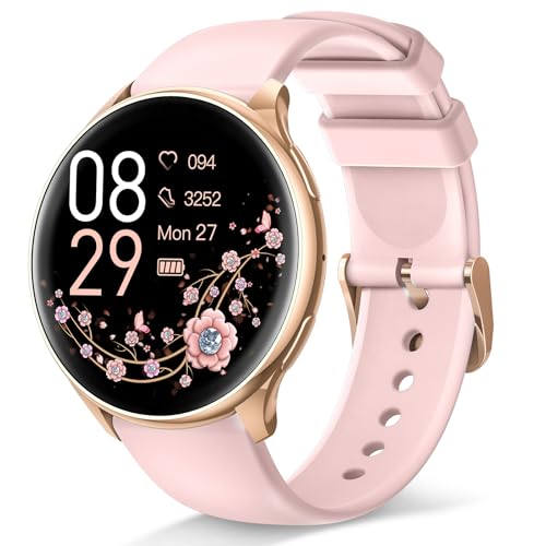 RUXINGX Smartwatch Damen mit Telefonfunktion 1.32" HD Voll Touch Screen, Armbanduhr mit SpO2 Pulsuhr Menstruationszyklus Schlafmonitor Schrittzähler Kalorien Fitness Tracker IP68 iOS Android Gold RUXINGX Smartwatch Damen mit Telefonfunktion 1.32" HD Voll Touch Screen, Armbanduhr mit SpO2 Pulsuhr Menstruationszyklus Schlafmonitor Schrittzähler Kalorien Fitness Tracker IP68 iOS Android Gold von RUXINGX