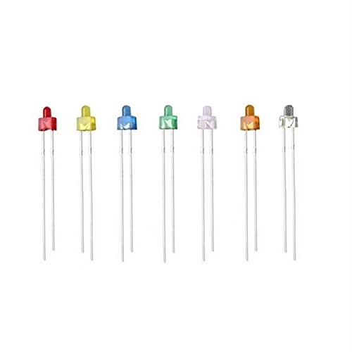 10 Stück mehrfarbige 2 mm runde LED-LEDs, diffus/wasserklar, rot, gelb, blau, grün, weiß, orange, rosa, warmweiß, LED-Licht, Lampendioden electronic diode (Color : Blue Diffused) von RVBLRDSE