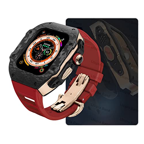 RVHAOODI Kohlefaser-Uhrengehäuse, für Ultra 8 2 49 mm Luxus-Modifikationsset, für iWatch 9 8 7 6 5 4 SE 45 mm 44 mm Fluorkautschukarmband mit Werkzeug RVHAOODI Kohlefaser-Uhrengehäuse, für Ultra 8 2 49 mm Luxus-Modifikationsset, für iWatch 9 8 7 6 5 4 SE 45 mm 44 mm Fluorkautschukarmband mit Werkzeug von RVHAOODI