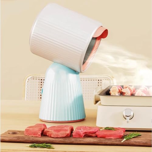 RVUEM Tragbare Dunstabzugshaube, Dunstabzugshaube Mit Mini Ventilator, KüChenabluftventilator, Mit Ein Knopf Start Und Mehrfachfiltration, Platzsparend, FüR Indoor Grill/Hot Pot,Weiß,358*235*170mm von RVUEM