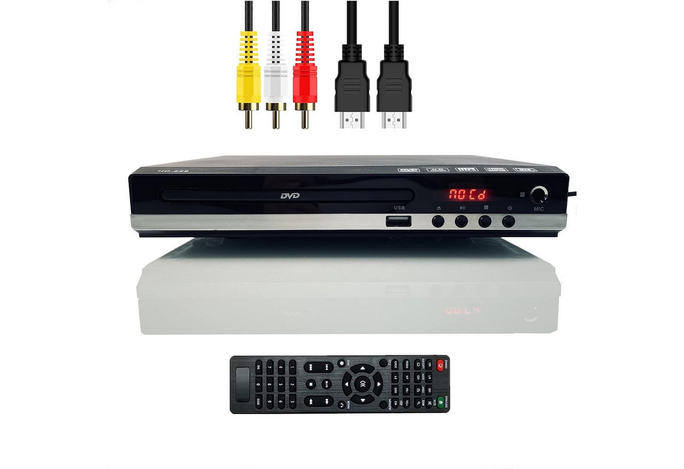 RWEUOQ 1080P HDMI DVD- Player für Smart- TV, unterstützt 1080P Full HD DVD-Player (DVD-Player, DVD-Player mit HDMI/AV-Ausgängen) von RWEUOQ