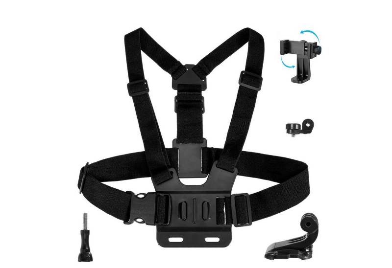 RWEUOQ Brustgurt Handy-Brustgurt mit Trageband, Brusthalterung Verstellbarer Brustgurt (Drehbarer Halter, 1-tlg., Handy Brustgurthalter), Handyhalterung Zubehör Kompatibel mit Meisten Handys Action Kameras von RWEUOQ