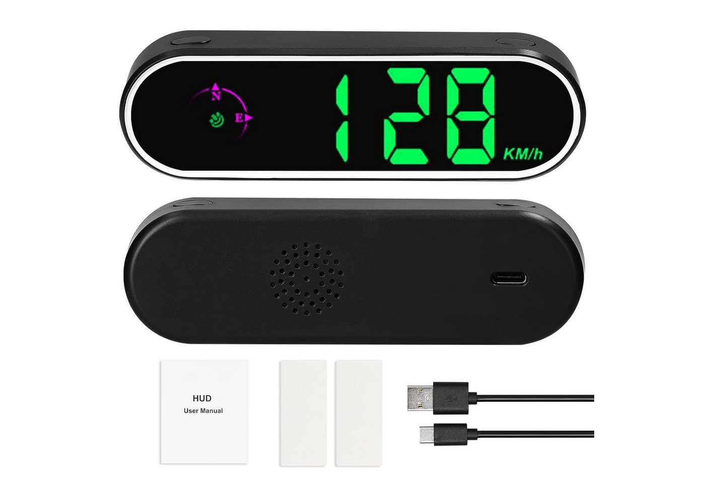 RWEUOQ Drehzahlanzeige Drehzahlanzeige Head up Display, Auto HUD mit bunter LED Anzeige, mit GPS, Uhr und Kompassfunktion, Übergeschwindigkeitsalarm, Digitaler Tachometer für Auto LKW SUV RWEUOQ Drehzahlanzeige Drehzahlanzeige Head up Display, Auto HUD mit bunter LED Anzeige, mit GPS, Uhr und Kompassfunktion, Übergeschwindigkeitsalarm, Digitaler Tachometer für Auto LKW SUV von RWEUOQ