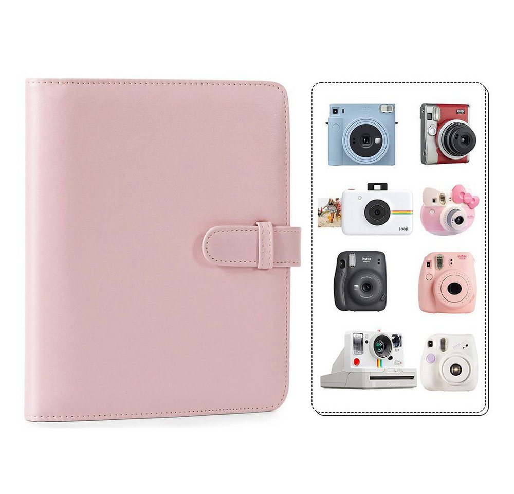 RWEUOQ Fotoalbum mit 256 Taschen, 3 Zoll Film Kleine Fotoalbum Kompatibel(rosa) (mit Fujifilm Instax Mini/Kodak Zink Fotopapier/Polaroid Zink Fotopapier, Mini 3-Zoll-Film Fotobuch aus PU-Leder) von RWEUOQ