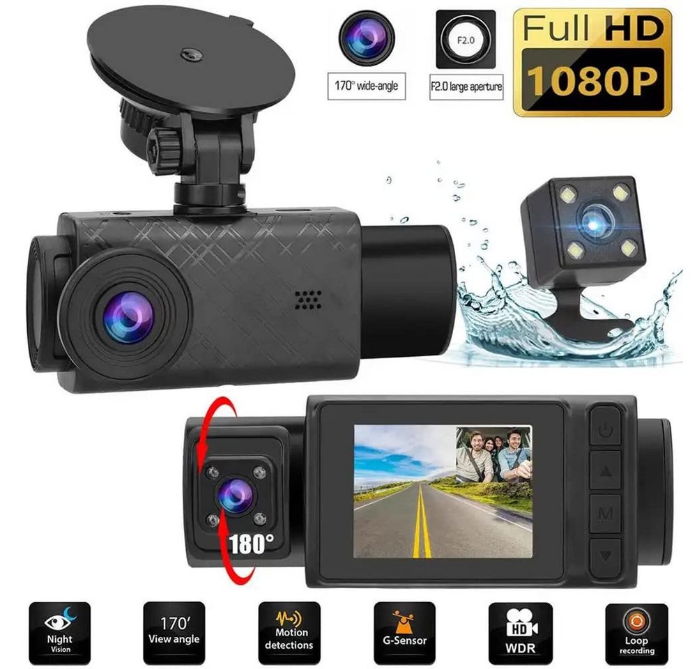 RWEUOQ HD-Fahrrekorder Dashcam mit 3-Kamera1080P mit 140° Weitwinkelobjektiv Dashcam RWEUOQ HD-Fahrrekorder Dashcam mit 3-Kamera1080P mit 140° Weitwinkelobjektiv Dashcam von RWEUOQ