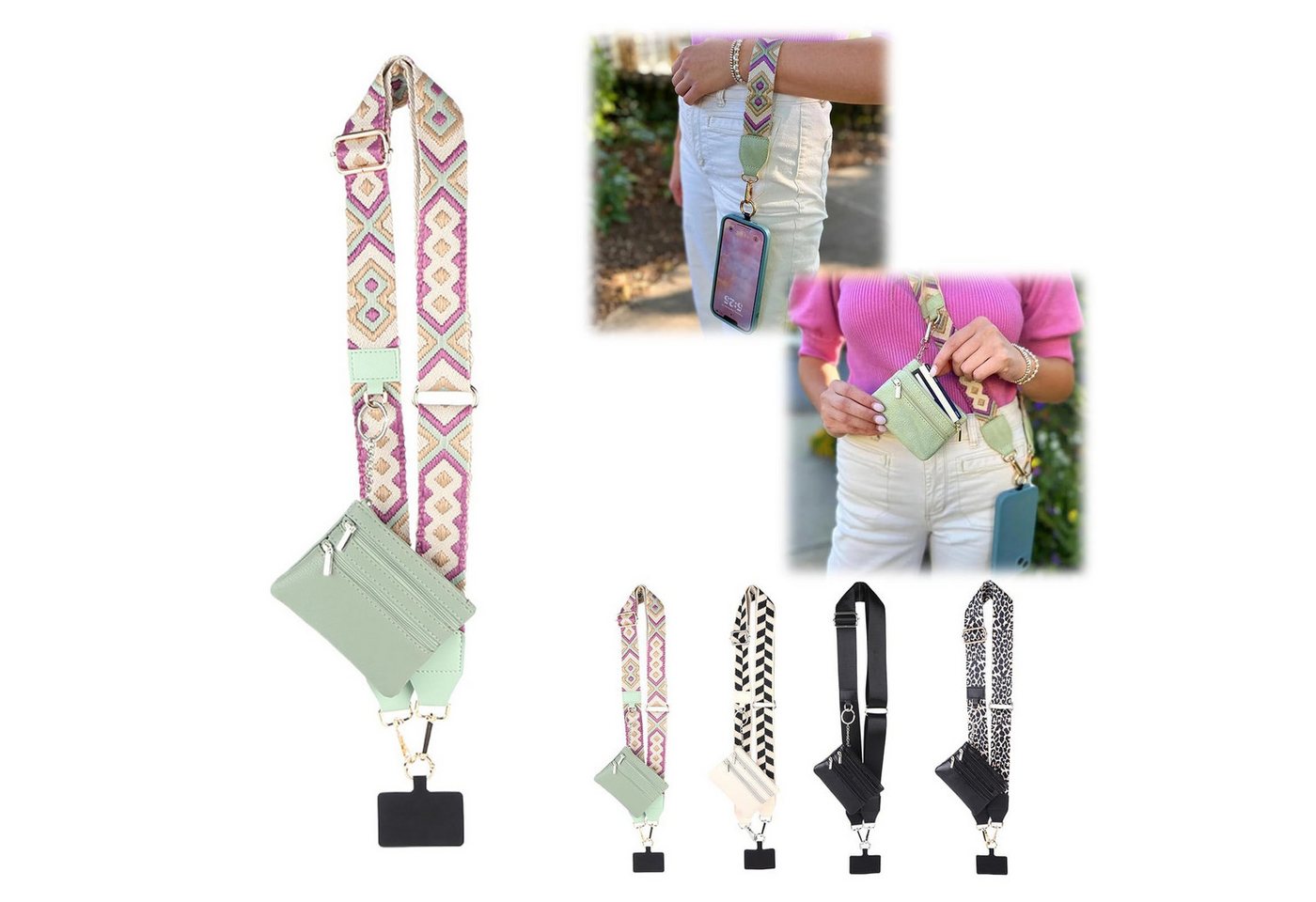 RWEUOQ Handykette Handygurt mit Reißverschlusstasche, Handykette Universal mit Tasche für Verschiedene Telefonmodelle, Verstellbares Handy Umhängeband, Umhängegurt mit Geldbörse RWEUOQ Handykette Handygurt mit Reißverschlusstasche, Handykette Universal mit Tasche für Verschiedene Telefonmodelle, Verstellbares Handy Umhängeband, Umhängegurt mit Geldbörse von RWEUOQ