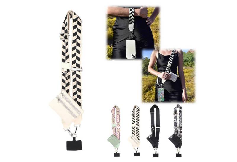 RWEUOQ Handykette Handygurt mit Reißverschlusstasche, Handykette Universal mit Tasche für verschiedene Telefonmodelle, Verstellbarer Schultergurt, Clip und Go-Riemen für Handy mit Geldbörse von RWEUOQ