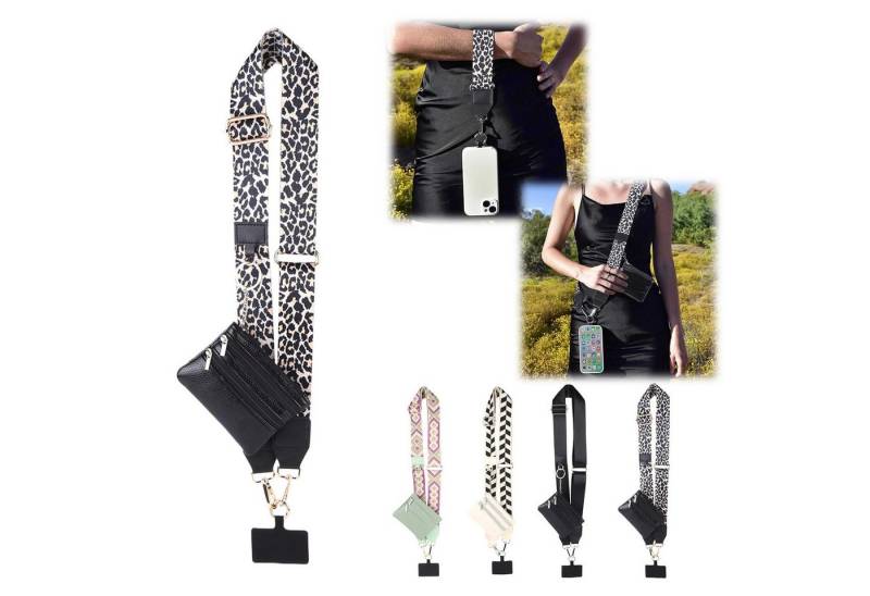 RWEUOQ Handykette Handygurt mit Reißverschlusstasche, Verstellbarer Schultergurt für verschiedene Telefonmodelle, Handy-Schultergurt, Clip und Go-Riemen für Handy mit Geldbörse von RWEUOQ