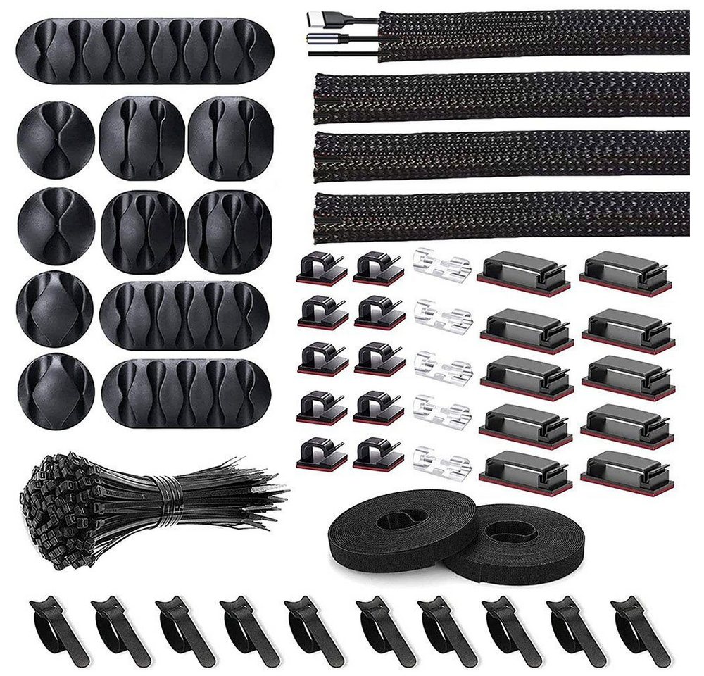 RWEUOQ Kabelbinder Kabelorganisationsset 152 Stück, Haus/Büro Kabelmanagement-Set (Haus/Büro Kabelmanagement-Set, 152-St., Organisieren von Stromkabeln für Schlafzimmer Wohnzimmer Büro) von RWEUOQ