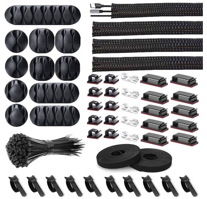 RWEUOQ Kabelbinder Kabelorganisationsset 152 Stück, Haus/Büro Kabelmanagement-Set (Haus/Büro Kabelmanagement-Set, 152-St., Organisieren von Stromkabeln für Schlafzimmer Wohnzimmer Büro) von RWEUOQ