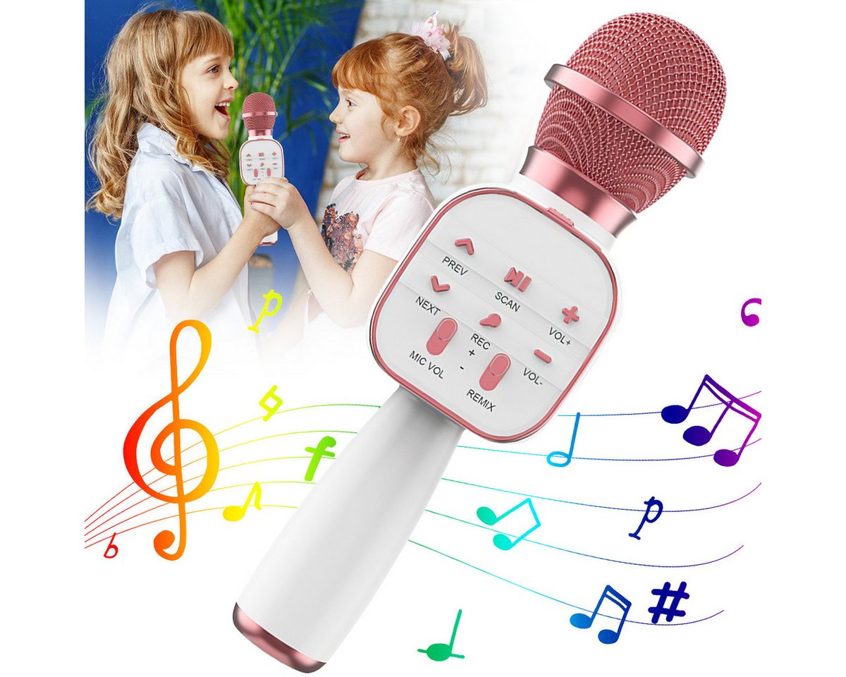 RWEUOQ Kabellose Bluetooth-Karaoke-Handmikrofon Bluetooth-Lautsprecher (Geschenke für Männer, Frauen, Jung und Alt gleichermaßen) von RWEUOQ