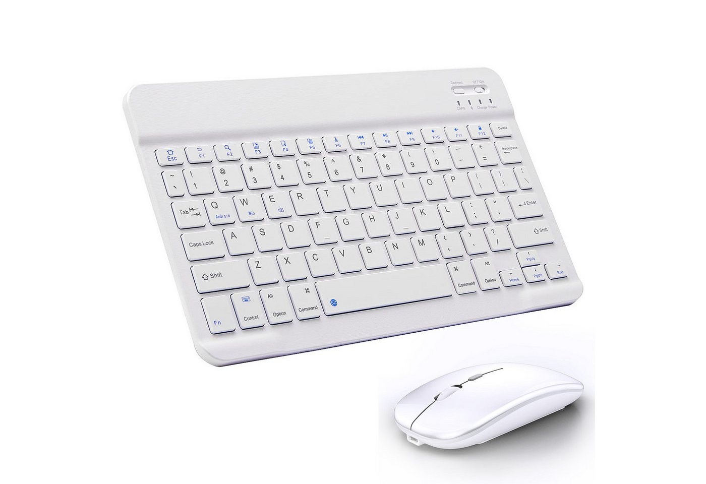 RWEUOQ Kabellose Bluetooth-Tastatur mit Maus mit iOS, Android, Windows & Mac Tastatur (Kabellose Bluetooth-Verbindung, tragbares Design, trendig) von RWEUOQ