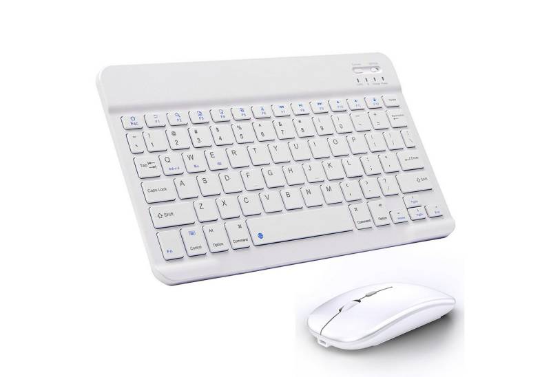 RWEUOQ Kabellose Bluetooth-Tastatur mit Maus mit iOS, Android, Windows & Mac Tastatur (Kabellose Bluetooth-Verbindung, tragbares Design, trendig) von RWEUOQ