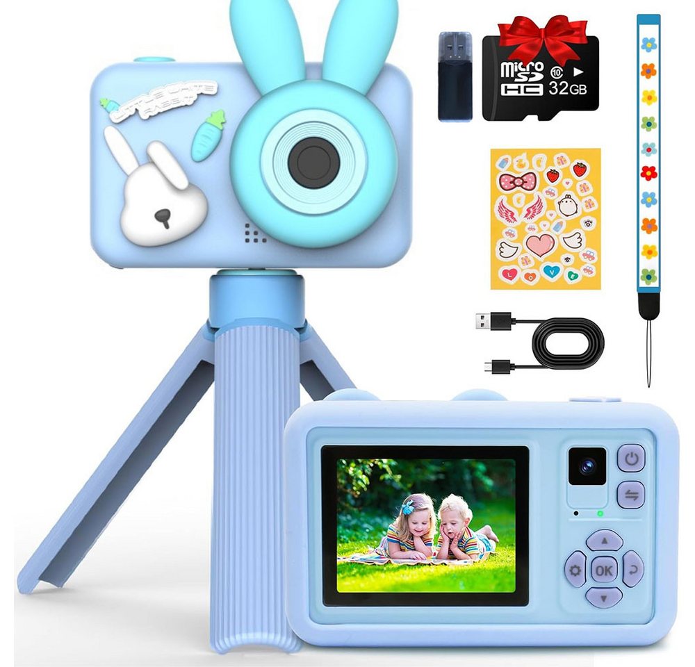 RWEUOQ Kinderkamera mit Stativ 1080P HD 2.0”Display mit 32 GB Digitalkamera Kinderkamera RWEUOQ Kinderkamera mit Stativ 1080P HD 2.0”Display mit 32 GB Digitalkamera Kinderkamera von RWEUOQ