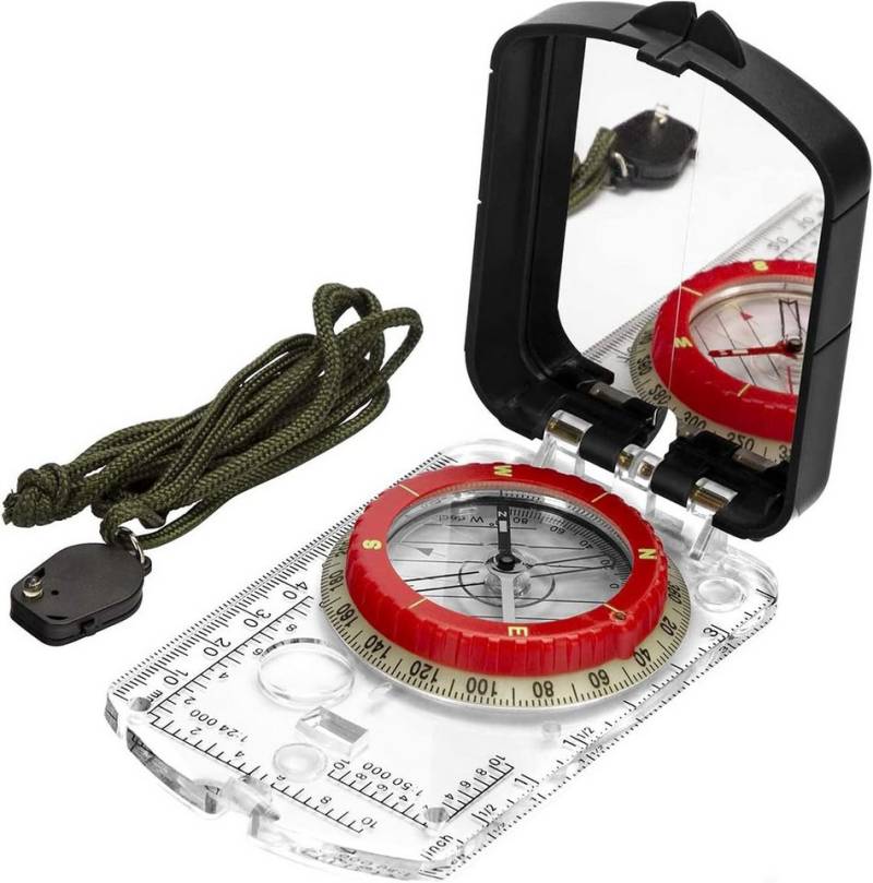 RWEUOQ Kompass Kompass leuchtend mit Spiegel verstellbarer Neigung Skala LED-Licht, für Wandern, Camping, Orientierungslauf, Jagd, Bergsteigen, Navigation von RWEUOQ