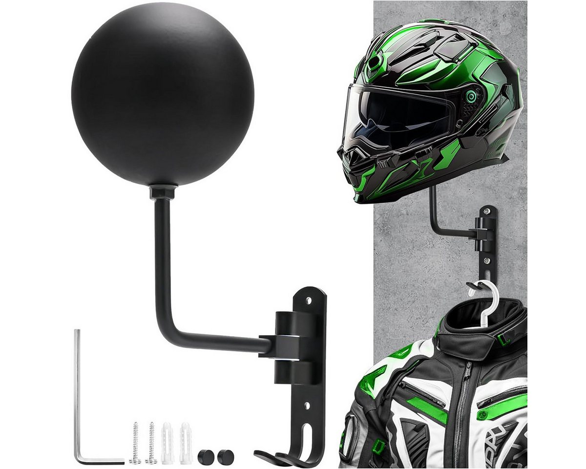 RWEUOQ Motorradhelmständer mit 2 Haken wandmontierte Helmhalter Helmhalterung Wandhalterung, (Displayhalterung für Helme, 180 ° drehbarer Wandhalterung, 30*18.5cm, aus hochwertigem Aluminium,kugelförmige Design schützt die Helmform, Ideal für Helme, Hüte, Motorradschlüsseln, Jacken und Sportbekleidung) RWEUOQ Motorradhelmständer mit 2 Haken wandmontierte Helmhalter Helmhalterung Wandhalterung, (Displayhalterung für Helme, 180 ° drehbarer Wandhalterung, 30*18.5cm, aus hochwertigem Aluminium,kugelförmige Design schützt die Helmform, Ideal für Helme, Hüte, Motorradschlüsseln, Jacken und Sportbekleidung) von RWEUOQ
