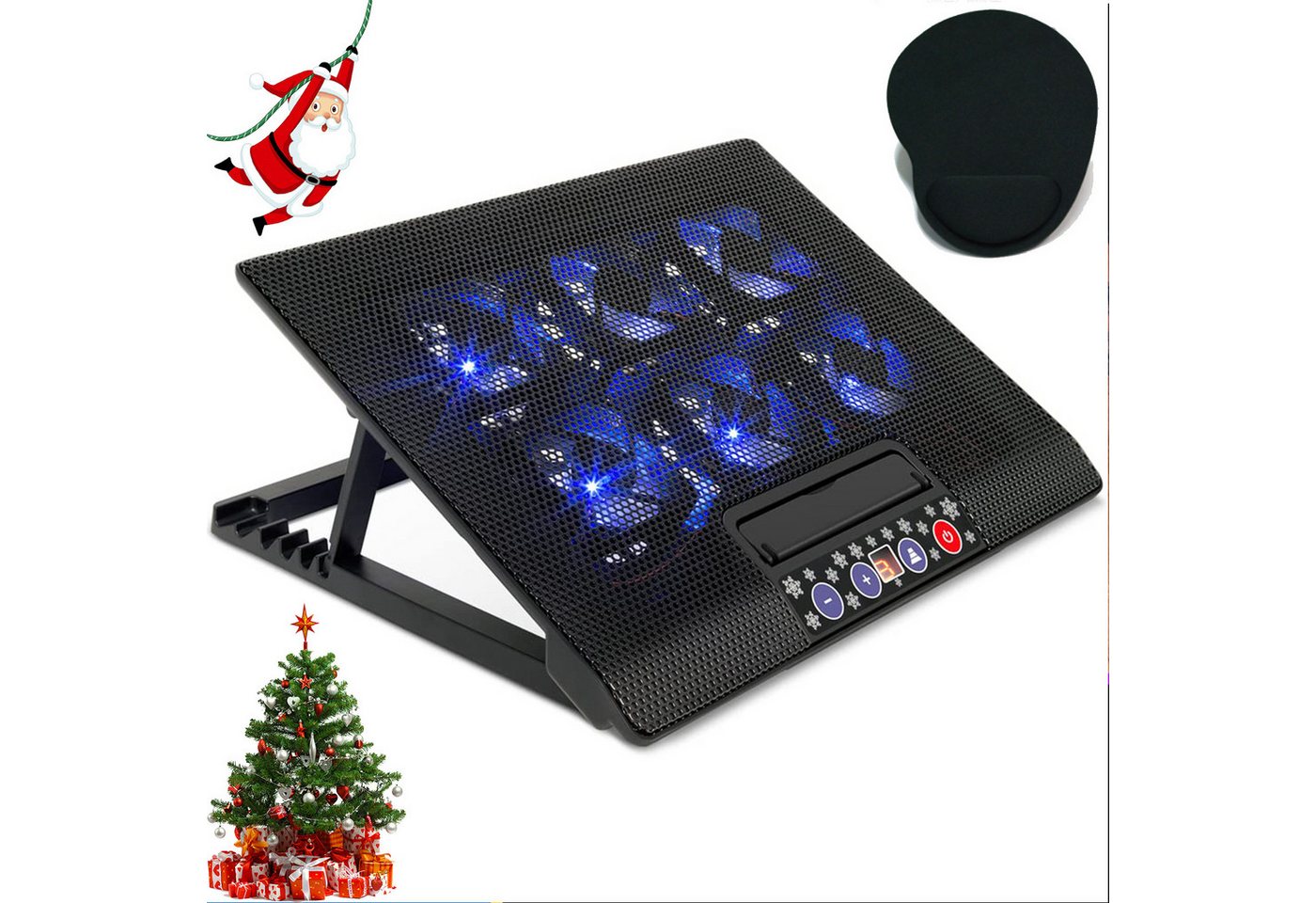RWEUOQ Notebook-Kühler Notebook-Kühler, 6 Leise Fans,Laptop Cooler Kühlpads, Zwei USB-Ports, Großes Metallgitter für effiziente Wärmeableitung, tragbar RWEUOQ Notebook-Kühler Notebook-Kühler, 6 Leise Fans,Laptop Cooler Kühlpads, Zwei USB-Ports, Großes Metallgitter für effiziente Wärmeableitung, tragbar von RWEUOQ