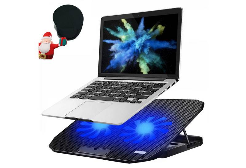 RWEUOQ Notebook-Kühler Notebook-Kühler,leise,5 Stufen der Höheneinstellung,inkl.Mauspad., Einstellbare Höhe, Anti-Rutsch-Design, 2 USB-Anschlüsse. von RWEUOQ