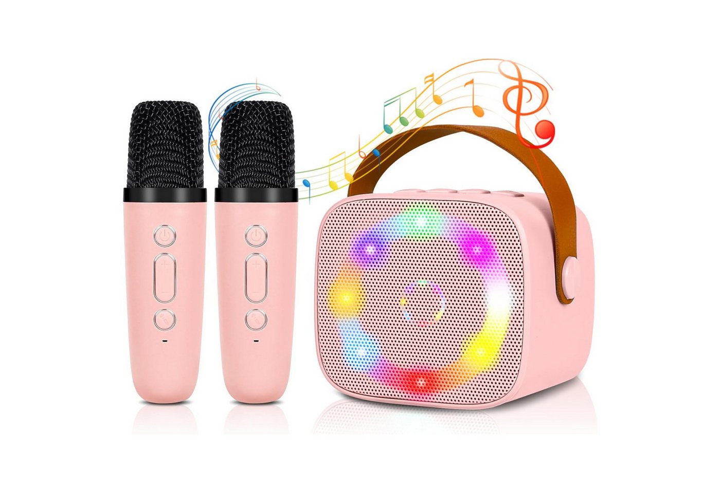 RWEUOQ Tragbare Mini-Karaoke Maschine mit 2 kabellosen Mikrofonen Bluetooth-Lautsprecher HI-FI-Klangqualität, 360°-Surround-Sound (Bluetooth 5.0-Technologie, Lautsprechern mit LED-Lichteffekt,USB-Laden, Geschenk für Kleinkinder) RWEUOQ Tragbare Mini-Karaoke Maschine mit 2 kabellosen Mikrofonen Bluetooth-Lautsprecher HI-FI-Klangqualität, 360°-Surround-Sound (Bluetooth 5.0-Technologie, Lautsprechern mit LED-Lichteffekt,USB-Laden, Geschenk für Kleinkinder) von RWEUOQ