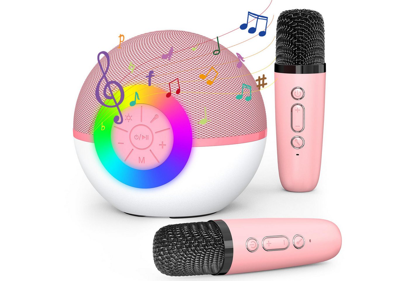 RWEUOQ Tragbarer Mini-Karaoke-Maschine mit 2 Drahtlosen Mikrofonen Lautsprecher HI-FI-Klangqualität, 360°-Surround-Sound (Bluetooth-Verbindung, 5 Soundeffekte, 4 LED-Lichteffekte, USB-Ladung, Perfektes Geschenk) RWEUOQ Tragbarer Mini-Karaoke-Maschine mit 2 Drahtlosen Mikrofonen Lautsprecher HI-FI-Klangqualität, 360°-Surround-Sound (Bluetooth-Verbindung, 5 Soundeffekte, 4 LED-Lichteffekte, USB-Ladung, Perfektes Geschenk) von RWEUOQ