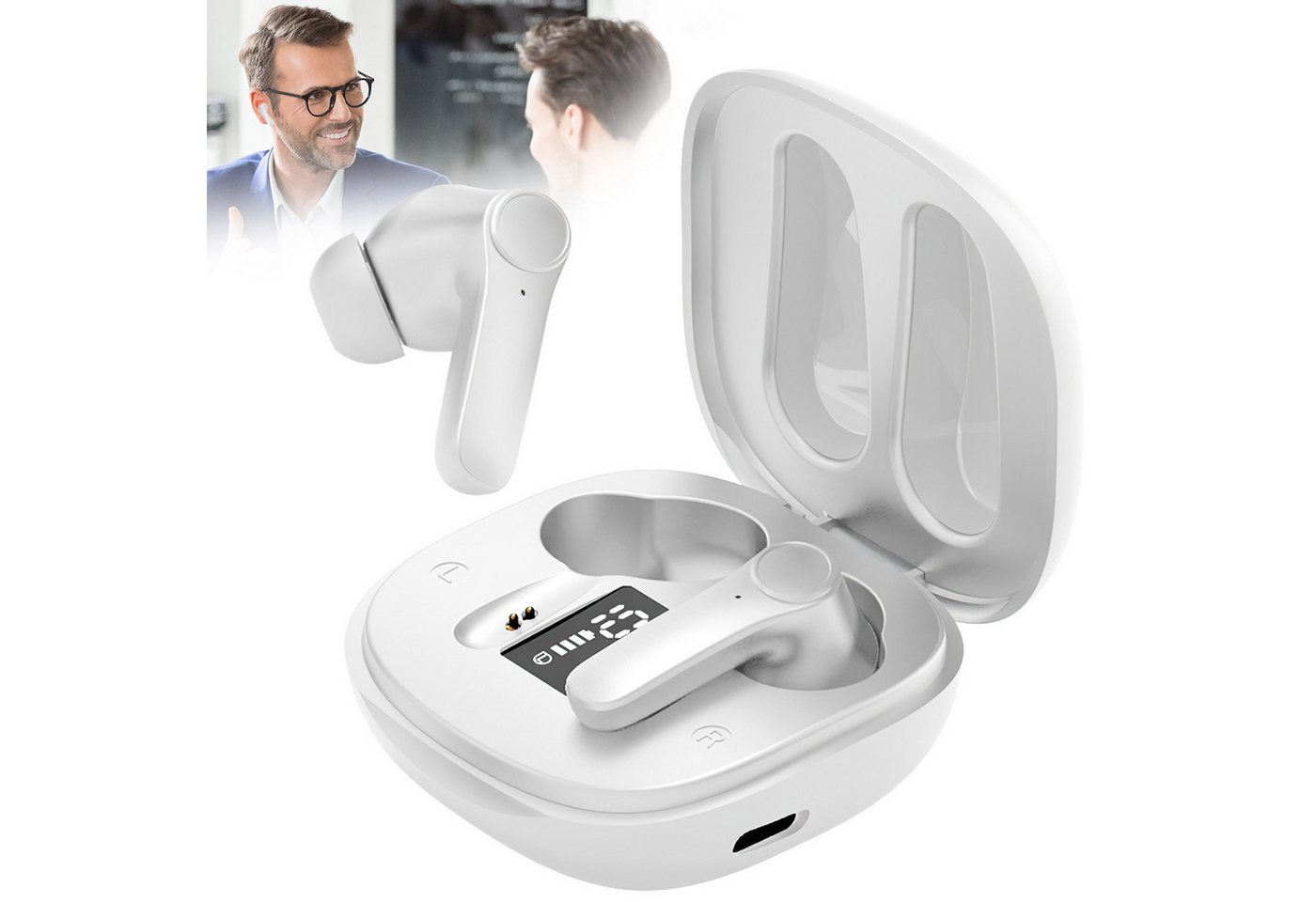 RWEUOQ Übersetzungs Kopfhörer, Online Sprachübersetzer Ohrhörer Bluetooth Bluetooth-Kopfhörer (144 Sprachen und Akzente 0,5s Schnelle Übersetzung 4 Modi, Ohrhörer Übersetzergerät für Alltag, Arbeit, Reisen) RWEUOQ Übersetzungs Kopfhörer, Online Sprachübersetzer Ohrhörer Bluetooth Bluetooth-Kopfhörer (144 Sprachen und Akzente 0,5s Schnelle Übersetzung 4 Modi, Ohrhörer Übersetzergerät für Alltag, Arbeit, Reisen) von RWEUOQ