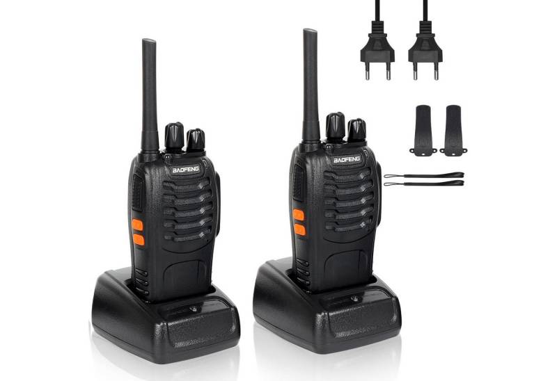 RWEUOQ Walkie Talkie Sprechfunkgerät mit Ladestation, 16 Kanäle Funkgeräte, (Multifunktionales Tragbares Walkie-Talkie, 2-St., 1500 MAh Batterie, Funkgeräte Reichweite 1-5 km), Professionelles Funkgerät mit großer Reichweite von RWEUOQ