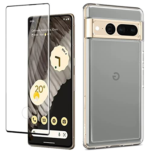 RWMM Hülle für Google Pixel 7 Pro, mit 1 Stück Panzerglas Schutzfolie Dünne Weiche TPU Silikon Transparent Case Kratzfest für Google Pixel 7 Pro Hülle-Transparent von RWMM