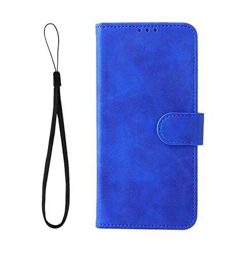 RWMM Kompatibel Hülle für Motorola Edge 30 Fusion,Hohe Qualität TPU/PU Langlebig und Sturzfest Handyhülle mit [Kartenfach] [Standfunktion] [Magnetschnalle] Schutzhülle-Blau von RWMM