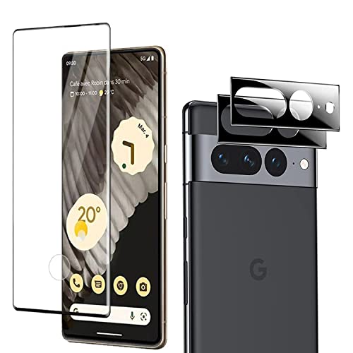 RWMM Schutzfolie für Google Pixel 7 Pro 2er Pack Kamera Linse Displayschutz Mit 1 Gehärteter Folie,Transparent und Schön Schutzfolie Ultradünn Keine Blasen[Anti-Kratzen]-Transparent von RWMM