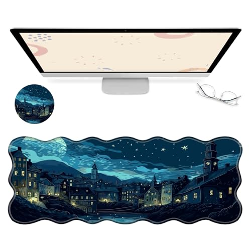 RWUTYTIUL Computer-Matte, wasserdicht, mit genähten Kanten, rutschfest, groß, für Büro, Zuhause, Arbeit, Gamer, Laptop, Computerschutz mit RWUTYTIUL Computer-Matte, wasserdicht, mit genähten Kanten, rutschfest, groß, für Büro, Zuhause, Arbeit, Gamer, Laptop, Computerschutz mit von RWUTYTIUL