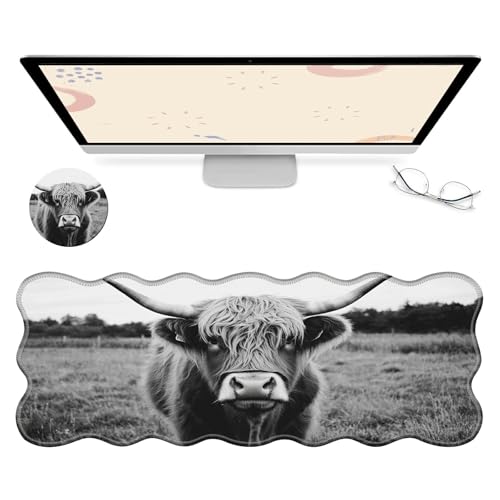 RWUTYTIUL Computer-Schreibtischmatte, wasserdichte Oberfläche, Schreibunterlage mit genähten Kanten, rutschfest, große Maus-Tastaturunterlage für Büro, Zuhause, Arbeit, Gamer, Laptop von RWUTYTIUL