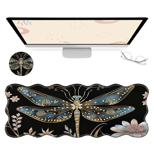 RWUTYTIUL Computer-Schreibtischmatte, wasserdichte Oberfläche, Schreibunterlage mit genähten Kanten, rutschfest, große Maus-Tastaturunterlage für Büro, Zuhause, Arbeit, Gamer, Laptop RWUTYTIUL Computer-Schreibtischmatte, wasserdichte Oberfläche, Schreibunterlage mit genähten Kanten, rutschfest, große Maus-Tastaturunterlage für Büro, Zuhause, Arbeit, Gamer, Laptop von RWUTYTIUL