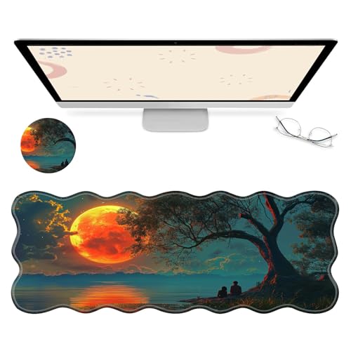 RWUTYTIUL Computer-Schreibtischmatte, wasserdichte Oberfläche, Schreibunterlage mit genähten Kanten, rutschfest, große Maus-Tastaturunterlage für Büro, Zuhause, Arbeit, Gamer, Laptop RWUTYTIUL Computer-Schreibtischmatte, wasserdichte Oberfläche, Schreibunterlage mit genähten Kanten, rutschfest, große Maus-Tastaturunterlage für Büro, Zuhause, Arbeit, Gamer, Laptop von RWUTYTIUL