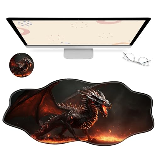 RWUTYTIUL Computer-Schreibtischmatte, wasserdichte Oberfläche, Schreibunterlage mit genähten Kanten, rutschfest, große Maus-Tastaturunterlage für Büro, Zuhause, Arbeit, Gamer, Laptop von RWUTYTIUL