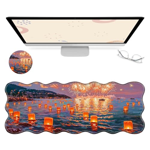 RWUTYTIUL Computer-Schreibtischmatte, wasserdichte Oberfläche, Schreibunterlage mit genähten Kanten, rutschfest, große Maus-Tastaturunterlage für Büro, Zuhause, Arbeit, Gamer, Laptop RWUTYTIUL Computer-Schreibtischmatte, wasserdichte Oberfläche, Schreibunterlage mit genähten Kanten, rutschfest, große Maus-Tastaturunterlage für Büro, Zuhause, Arbeit, Gamer, Laptop von RWUTYTIUL