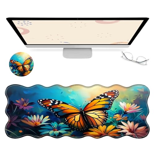 RWUTYTIUL Computer-Schreibtischmatte, wasserdichte Oberfläche, Schreibunterlage mit genähten Kanten, rutschfest, große Maus-Tastaturunterlage für Büro, Zuhause, Arbeit, Gamer, Laptop RWUTYTIUL Computer-Schreibtischmatte, wasserdichte Oberfläche, Schreibunterlage mit genähten Kanten, rutschfest, große Maus-Tastaturunterlage für Büro, Zuhause, Arbeit, Gamer, Laptop von RWUTYTIUL