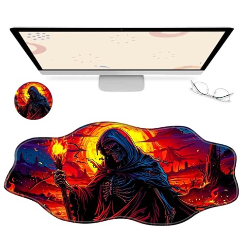 RWUTYTIUL Computer-Schreibtischmatte, wasserdichte Oberfläche, Schreibunterlage mit genähten Kanten, rutschfest, große Maus-Tastaturunterlage für Büro, Zuhause, Arbeit, Gamer, Laptop von RWUTYTIUL