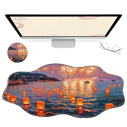 RWUTYTIUL Computer-Schreibtischmatte, wasserdichte Oberfläche, Schreibunterlage mit genähten Kanten, rutschfest, große Maus-Tastaturunterlage für Büro, Zuhause, Arbeit, Gamer, Laptop RWUTYTIUL Computer-Schreibtischmatte, wasserdichte Oberfläche, Schreibunterlage mit genähten Kanten, rutschfest, große Maus-Tastaturunterlage für Büro, Zuhause, Arbeit, Gamer, Laptop von RWUTYTIUL