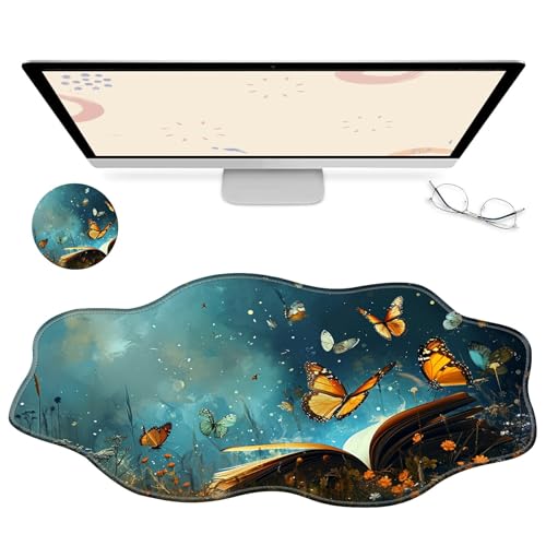 RWUTYTIUL Computer-Schreibtischmatte, wasserdichte Oberfläche, Schreibunterlage mit genähten Kanten, rutschfest, große Maus-Tastaturunterlage für Büro, Zuhause, Arbeit, Gamer, Laptop RWUTYTIUL Computer-Schreibtischmatte, wasserdichte Oberfläche, Schreibunterlage mit genähten Kanten, rutschfest, große Maus-Tastaturunterlage für Büro, Zuhause, Arbeit, Gamer, Laptop von RWUTYTIUL