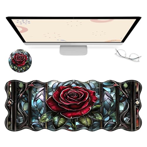 RWUTYTIUL Computer-Schreibtischmatte, wasserdichte Oberfläche, Schreibunterlage mit genähten Kanten, rutschfest, große Maus-Tastaturunterlage für Büro, Zuhause, Arbeit, Gamer, Laptop RWUTYTIUL Computer-Schreibtischmatte, wasserdichte Oberfläche, Schreibunterlage mit genähten Kanten, rutschfest, große Maus-Tastaturunterlage für Büro, Zuhause, Arbeit, Gamer, Laptop von RWUTYTIUL