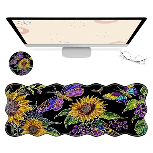 RWUTYTIUL Computer-Schreibtischmatte, wasserdichte Oberfläche, Schreibunterlage mit genähten Kanten, rutschfest, große Maus-Tastaturunterlage für Büro, Zuhause, Arbeit, Gamer, Laptop RWUTYTIUL Computer-Schreibtischmatte, wasserdichte Oberfläche, Schreibunterlage mit genähten Kanten, rutschfest, große Maus-Tastaturunterlage für Büro, Zuhause, Arbeit, Gamer, Laptop von RWUTYTIUL