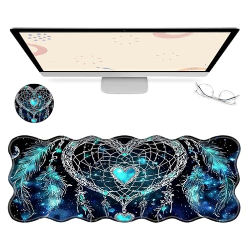 RWUTYTIUL Computer-Schreibtischmatte, wasserdichte Oberfläche, Schreibunterlage mit genähten Kanten, rutschfest, große Maus-Tastaturunterlage für Büro, Zuhause, Arbeit, Gamer, Laptop RWUTYTIUL Computer-Schreibtischmatte, wasserdichte Oberfläche, Schreibunterlage mit genähten Kanten, rutschfest, große Maus-Tastaturunterlage für Büro, Zuhause, Arbeit, Gamer, Laptop von RWUTYTIUL