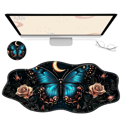RWUTYTIUL Computer-Schreibtischmatte, wasserdichte Oberfläche, Schreibunterlage mit genähten Kanten, rutschfest, große Maus-Tastaturunterlage für Büro, Zuhause, Arbeit, Gamer, Laptop RWUTYTIUL Computer-Schreibtischmatte, wasserdichte Oberfläche, Schreibunterlage mit genähten Kanten, rutschfest, große Maus-Tastaturunterlage für Büro, Zuhause, Arbeit, Gamer, Laptop von RWUTYTIUL