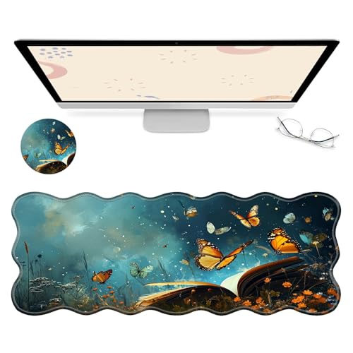 RWUTYTIUL Computer-Schreibtischmatte, wasserdichte Oberfläche, Schreibunterlage mit genähten Kanten, rutschfest, große Maus-Tastaturunterlage für Büro, Zuhause, Arbeit, Gamer, Laptop RWUTYTIUL Computer-Schreibtischmatte, wasserdichte Oberfläche, Schreibunterlage mit genähten Kanten, rutschfest, große Maus-Tastaturunterlage für Büro, Zuhause, Arbeit, Gamer, Laptop von RWUTYTIUL