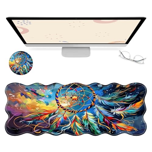 RWUTYTIUL Computer-Schreibtischmatte, wasserdichte Oberfläche, Schreibunterlage mit genähten Kanten, rutschfest, große Maus-Tastaturunterlage für Büro, Zuhause, Arbeit, Gamer, Laptop RWUTYTIUL Computer-Schreibtischmatte, wasserdichte Oberfläche, Schreibunterlage mit genähten Kanten, rutschfest, große Maus-Tastaturunterlage für Büro, Zuhause, Arbeit, Gamer, Laptop von RWUTYTIUL