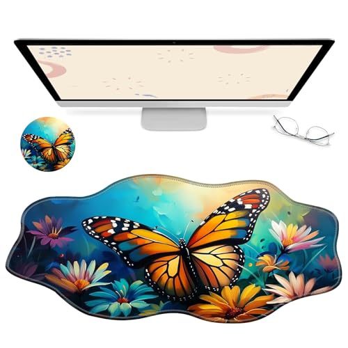 RWUTYTIUL Computer-Schreibtischmatte, wasserdichte Oberfläche, Schreibunterlage mit genähten Kanten, rutschfest, große Maus-Tastaturunterlage für Büro, Zuhause, Arbeit, Gamer, Laptop RWUTYTIUL Computer-Schreibtischmatte, wasserdichte Oberfläche, Schreibunterlage mit genähten Kanten, rutschfest, große Maus-Tastaturunterlage für Büro, Zuhause, Arbeit, Gamer, Laptop von RWUTYTIUL