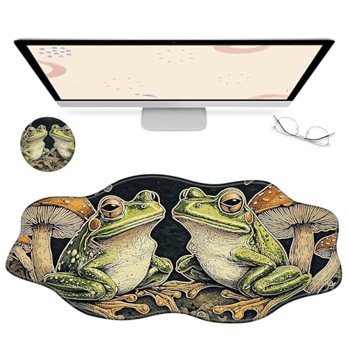 RWUTYTIUL Computer-Schreibtischmatte, wasserdichte Oberfläche, Schreibunterlage mit genähten Kanten, rutschfest, große Maus-Tastaturunterlage für Büro, Zuhause, Arbeit, Gamer, Laptop von RWUTYTIUL